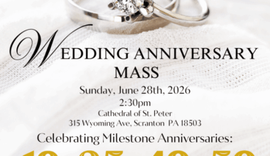 Wedding Anniversary Mass to celebrate marriages of 163 couples – Diocese of Scranton
