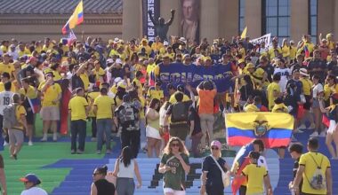 Thousands of Ecuadorian fans rally in Philadelphia ahead of World Cup match against Côte d'Ivoire