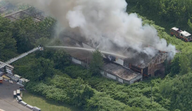 Crews fight warehouse fire in Camden, New Jersey