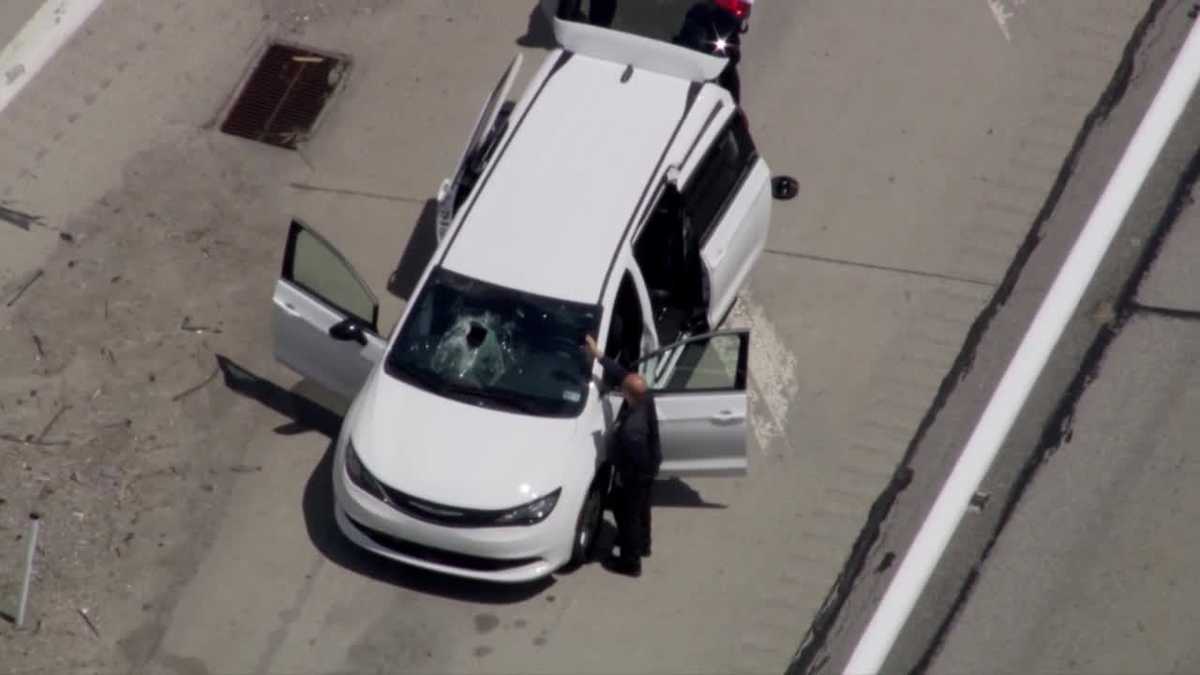 Metal flies off trailer, smashes windshield on I-70 in Pennsylvania