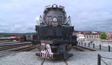 Union Pacific's Big Boy Number 4014 is on display after rolling into Scranton