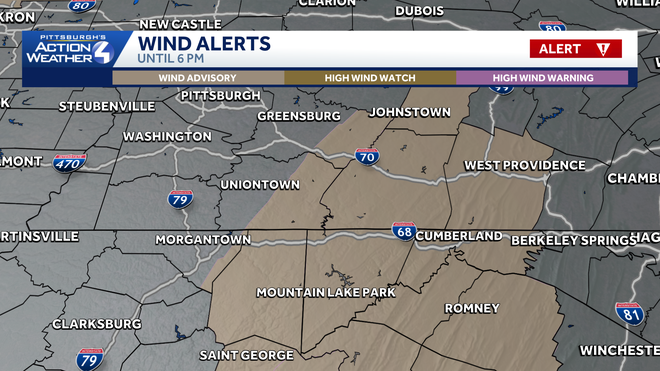 Severe Weather Alert Day: Strong wind gusts for western PA severe weather alert day: morning storms, windy all day long