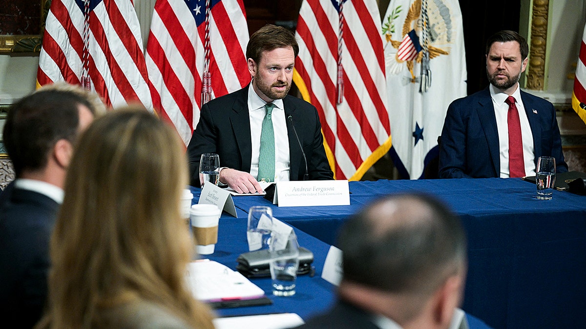 FTC Chair Andrew Ferguson and Vice President Vance seated at a meeting table