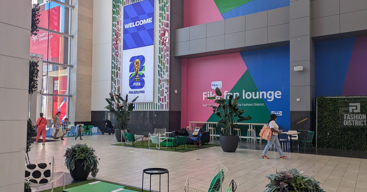 Fashion District opens new lounge area in honor of Philly hosting World Cup