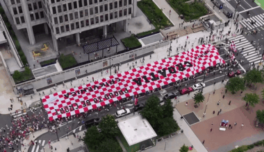 Croatia Fans March Huge Banner Through Downtown Philadelphia