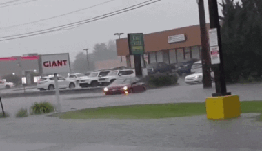 Motorists Drive Through Floodwaters in Central Pennsylvania