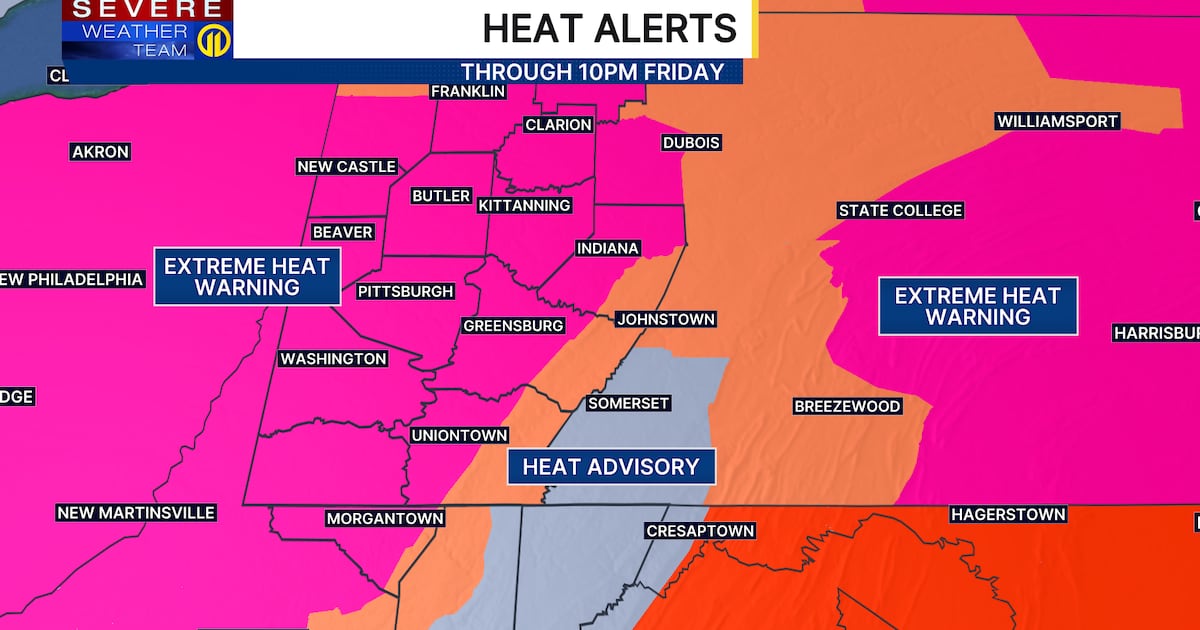 Pittsburgh Heat Advisory: High heat with little overnight relief expected all week