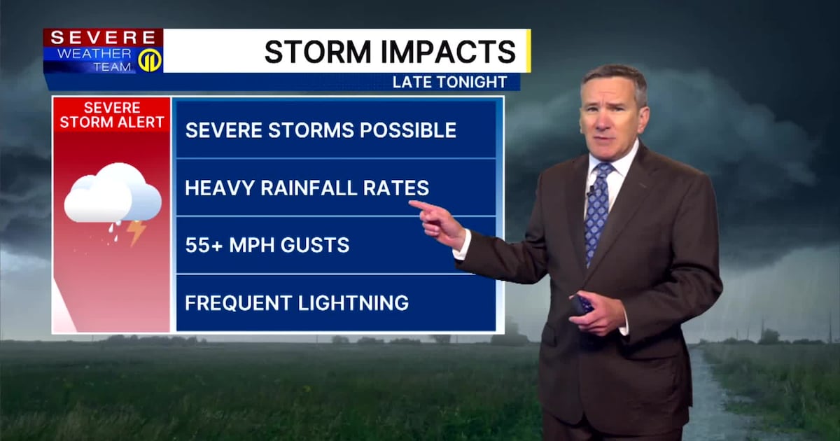 Thunderstorms overnight could bring damaging winds to Pittsburgh area