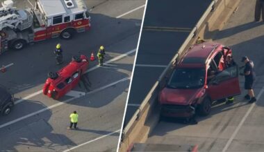 Car flips onto side during crash on I-95 in Philly – NBC10 Philadelphia