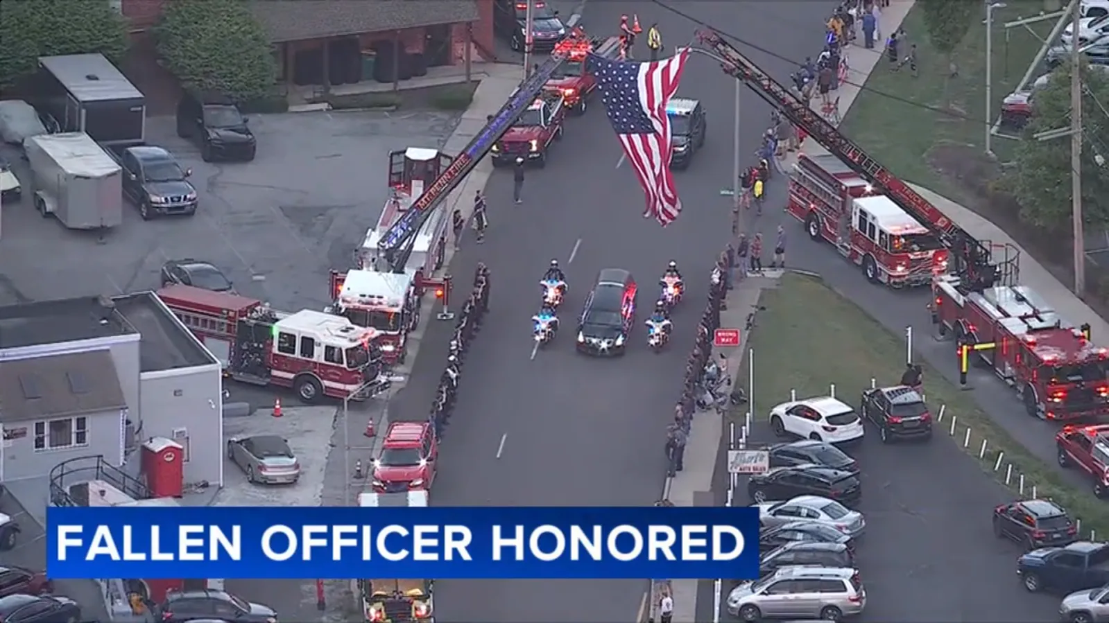 Procession honors officer killed in crash while responding to call in Pennsylvania - images taken on June 2, 2026.
