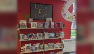 Pride display in children's section of Monroeville Public Library at center of debate
