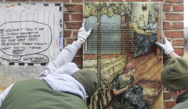 Interior Can Remove Slavery Panels at Philadelphia Historic Site