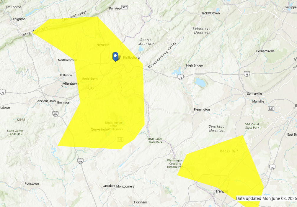 New Jersey wildfire smoke drifts into Lehigh Valley
