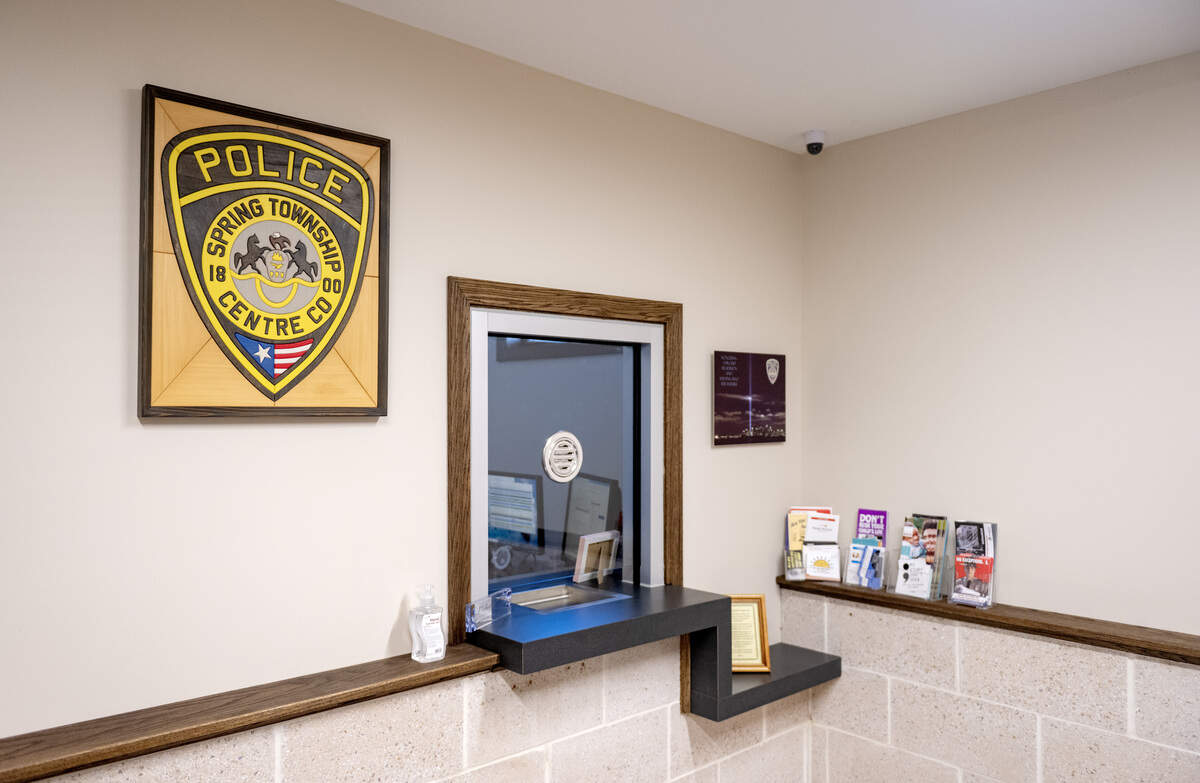 The waiting area for the Spring Township Police Department station on Sept. 10, 2025.