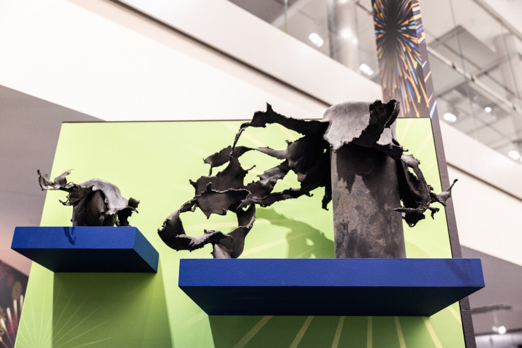 Flowerpots are the post-explosion remnants of polyethylene plastics firework shells