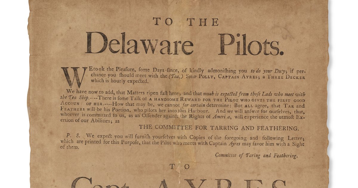 Historic flyer from Philadelphia's tea party protest sells for $177,000 at auction