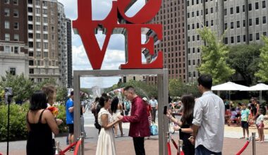 Nearly 1,000 couples have exchanged vows in LOVE Park over eight years of Wedding Wednesdays