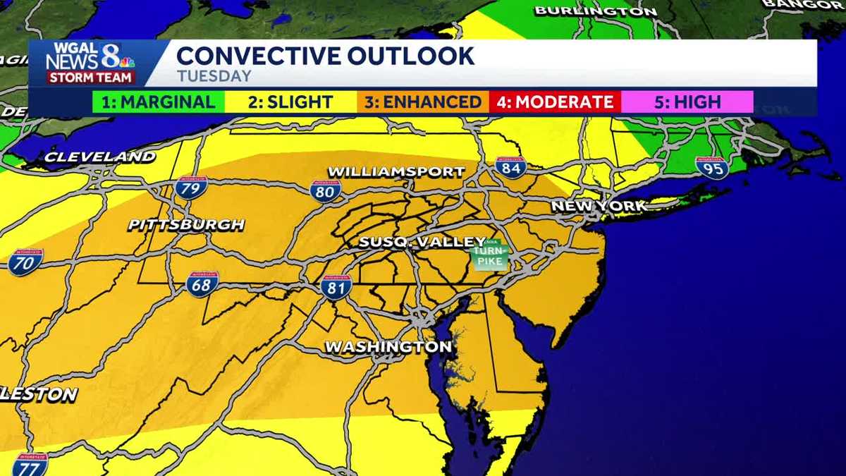 Severe storms possible for south-central Pa. on Tuesday