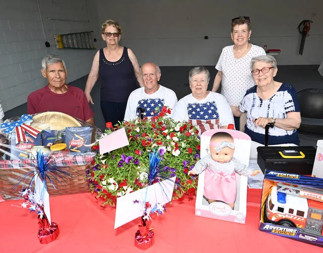 <p>At Hughestown’s Blue, Red, and You Festival are members of the Hughestown Crime Watch, sponsors of the festival. From left: Joe Frushon, Peg and Billy Brodbeck, Maureen Murphy, Dee Pesotine, and Susan Hintze.</p>
<p>Tony Callaio | For Sunday Dispatch</p>