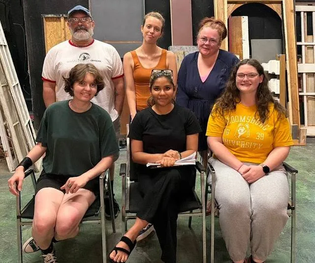 <p>From left, first row: Alizabeth Hayden, stage manager; Nanziba Khan; and Searia Calhoun. Second row: Gregg Germano, Nikohl North-Mozda, and April Holgate. Kandis Hill is absent from photo.</p>
<p>Submitted Photo</p>