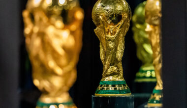 The FIFA World Cup is displayed during the FIFA World Cup Trophy Tour by Coca-Cola at Nathan Phillips Square.