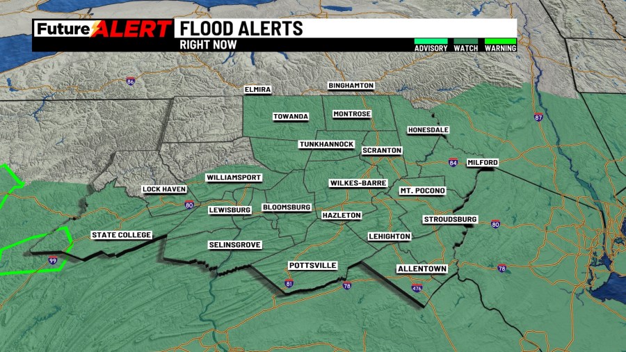 Pennsylvania weather: NWS issues Flash Flood Warnings for parts of NEPA