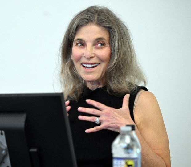 Sandy Solmon, founder of Sweet Street Desserts in Reading, speaks during Jay Sidhu's entrepreneurial boot camp at Alvernia University on Thursday, June 25, 2026. (BILL UHRICH/MEDIANEWS GROUP)