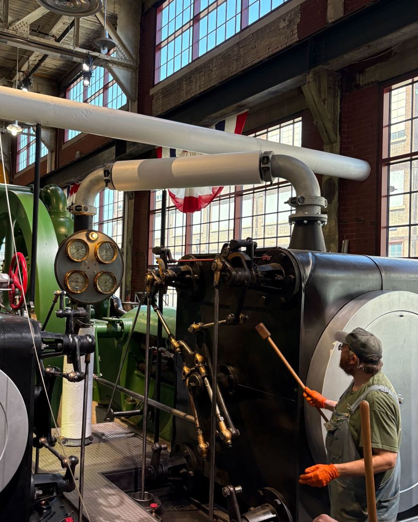 A working steam engine is on display at the National Museum of Industrial History, which shows visitors how vital Bethlehem Steel once was, furnishing materials for skyscrapers and World War II ships.