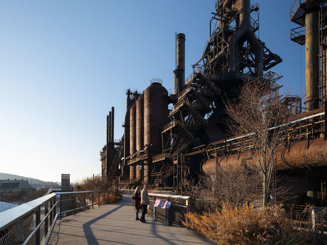 The Hoover-Mason Trestle is an elevated walkway that allows visitors a closer look at the plant's now iconic ruins.