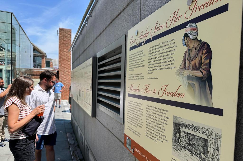 Government installs reworked panels about slavery in Philadelphia