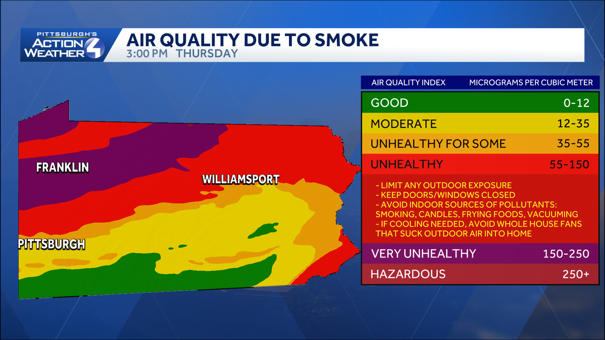 Pennsylvania Code Red air quality alert for Thursday, July 16