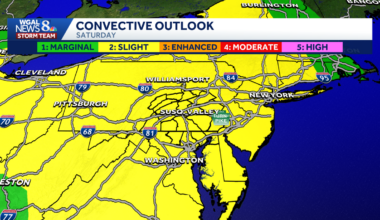 Smoke lingers with thunderstorms possible in south-central Pa. Saturday