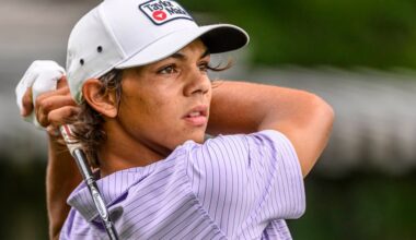Tiger Woods' son Charlie Woods at U.S. Junior Amateur in Saucon Valley photos