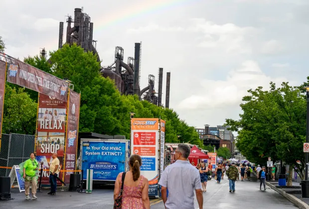 People enjoy the preview night of Musikfest on Thursday, July 30, 2026, in Bethlehem. The annual festival runs through Aug. 9. (April Gamiz/The Morning Call)