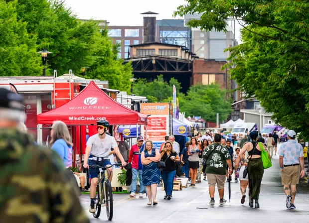 People enjoy the preview night of Musikfest on Thursday, July 30, 2026, in Bethlehem. The annual festival runs through Aug. 9. (April Gamiz/The Morning Call)