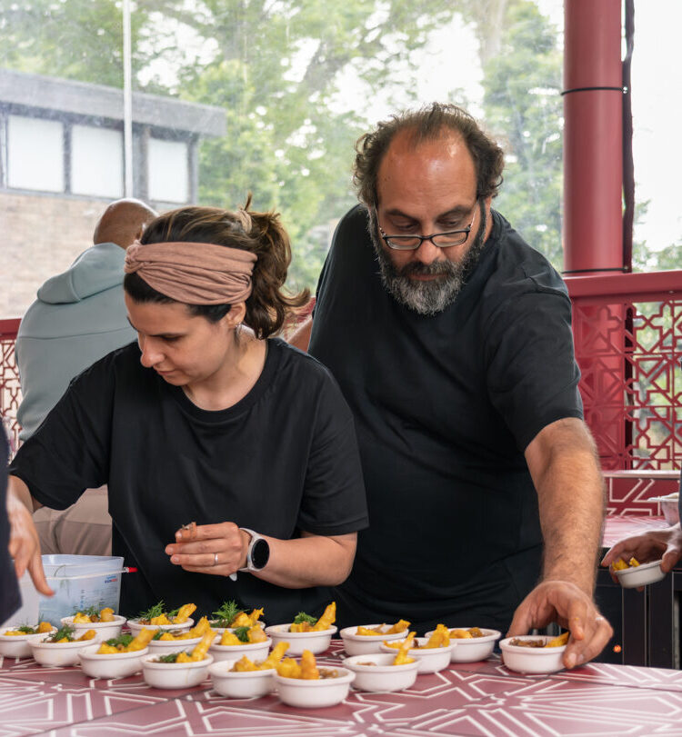 Noor Murad and Chef Fadi Kattan withinuntitled 2026 (a gathering of remarkable people). Photo: Giuseppe Miotto / Marco Cappelletti Studio