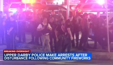 Upper Darby police report 'numerous arrests' when crowd becomes unruly leaving fireworks display