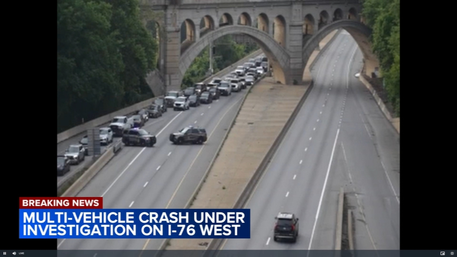 Multi-vehicle crash on I-76 in Montgomery County