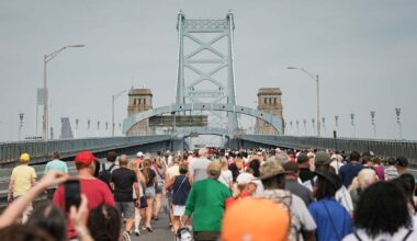 Watch: Thousands visit Ben Franklin Bridge for 100th birthday celebration