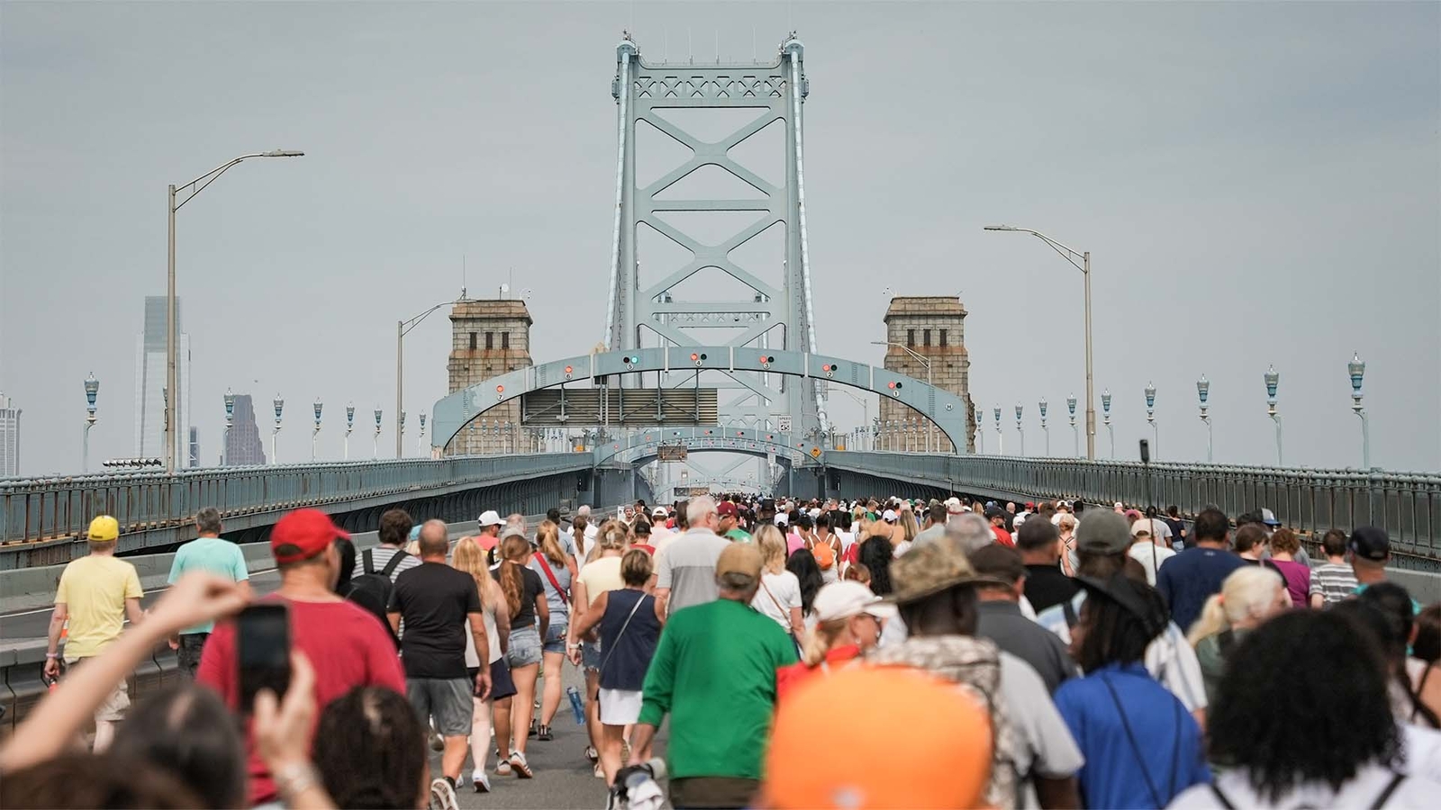 Watch: Thousands visit Ben Franklin Bridge for 100th birthday celebration
