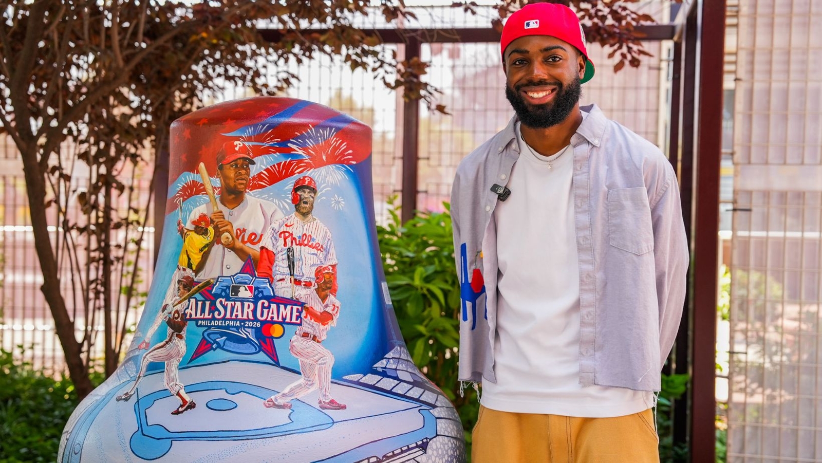 Phillies All-Stars are painted onto a unique piece of artwork for 'Bells Across PA'