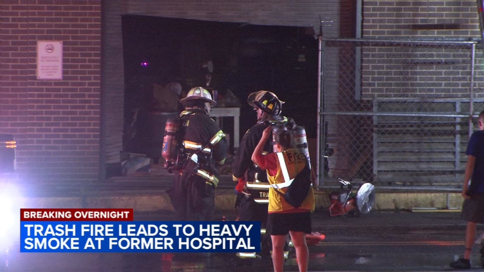 Trash fire leads to heavy smoke at former Delaware County Memorial Hospital in Upper Darby