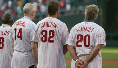 Trio of Jim Bunning, Steve Carlton, and Mike Schmidt.
