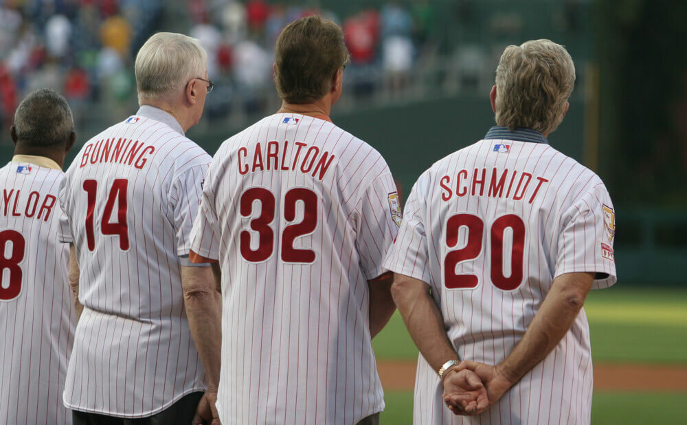 Trio of Jim Bunning, Steve Carlton, and Mike Schmidt.