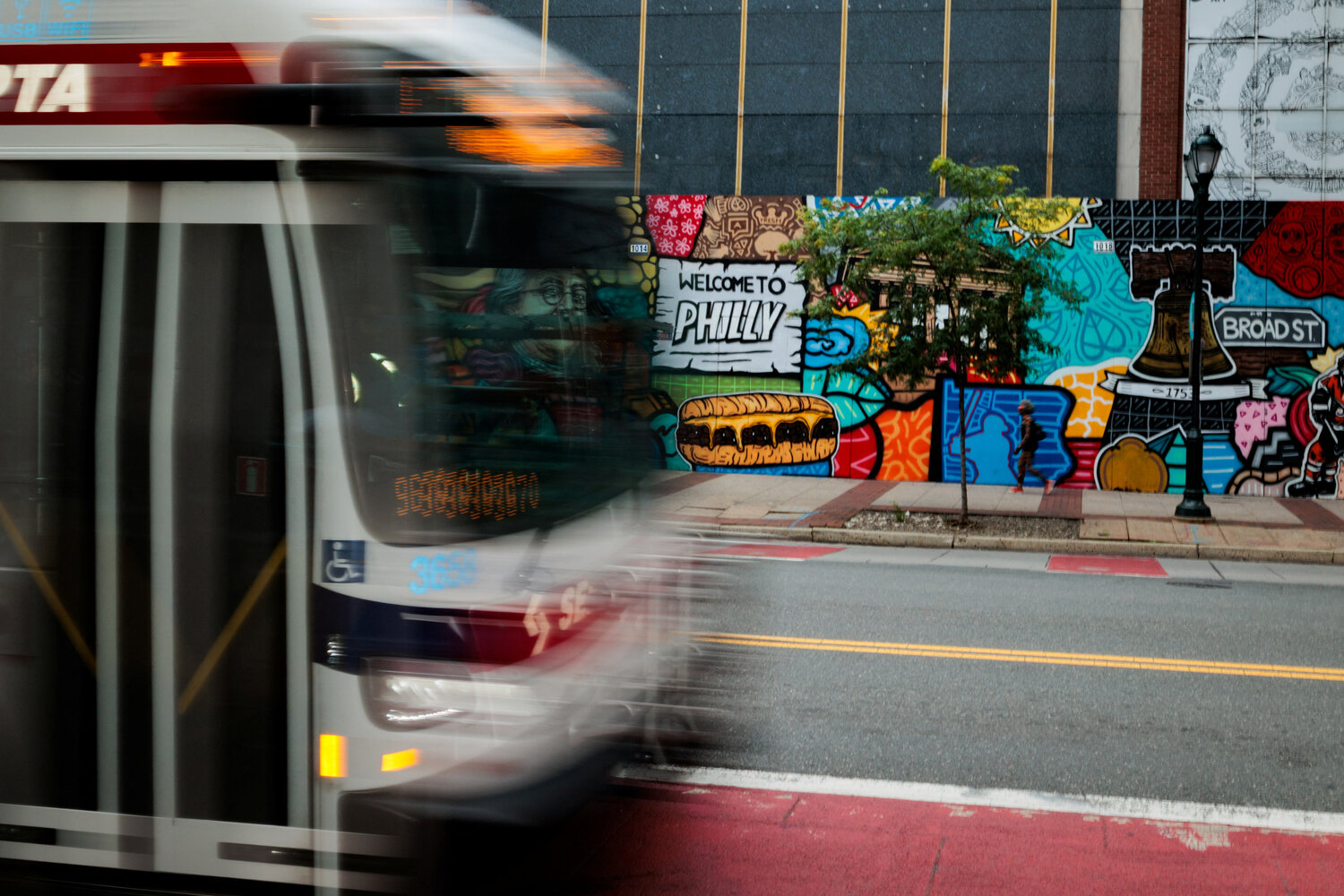 A SEPTA bus is shown on Market Street, June 29, 2026.
