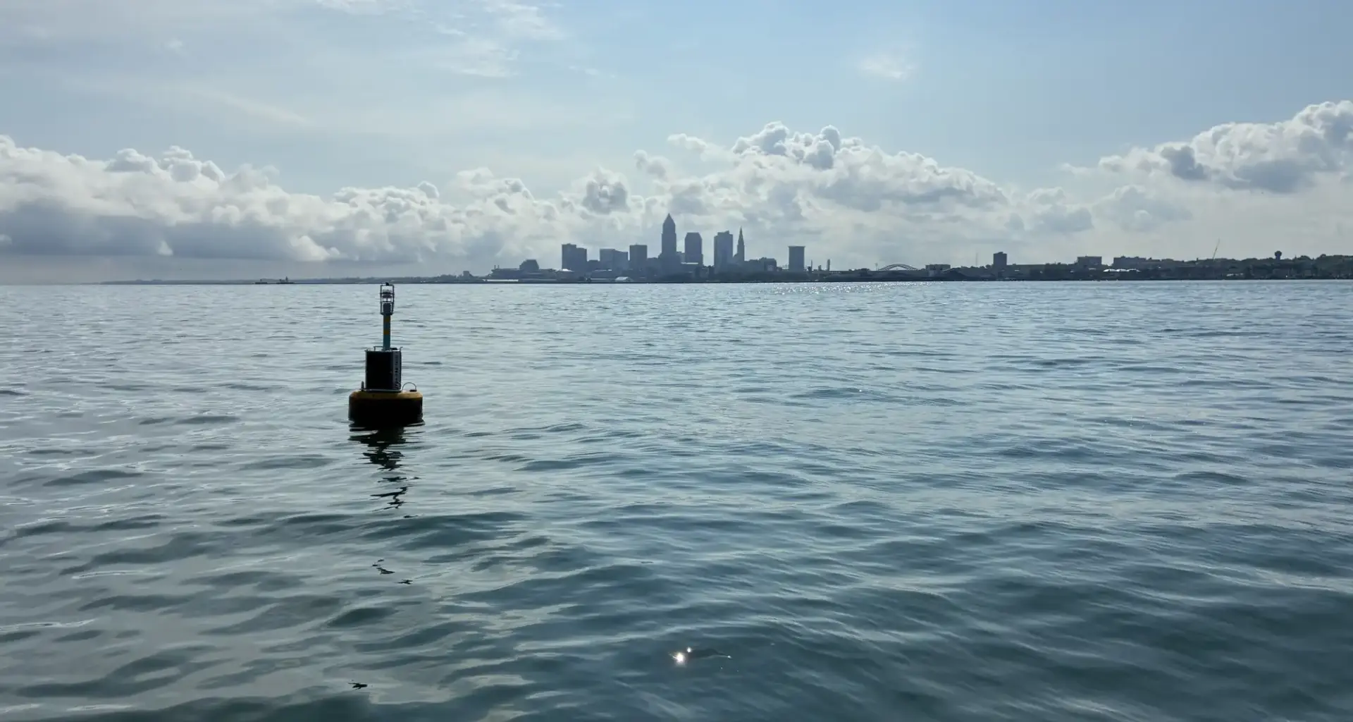 The buoys in Lake Erie monitor algae levels to ensure that the water can be safely processed and used as drinking water by residents of Northeast Ohio.