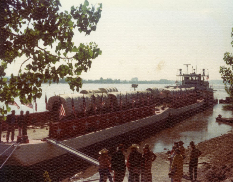 Wagons on barges