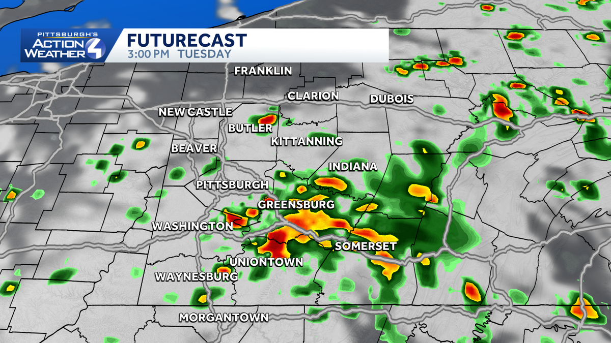 Scattered storms expected in Western Pennsylvania on Tuesday