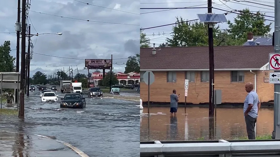 <div>Flash flooding caused stretches of Route 38 in Cherry Hill to become completely overwhelmed with rain water.</div>