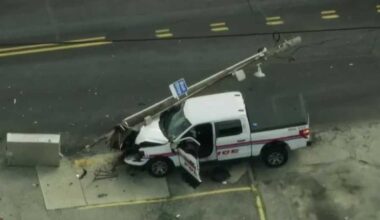 McKeesport police vehicle hits pole in Pennsylvania